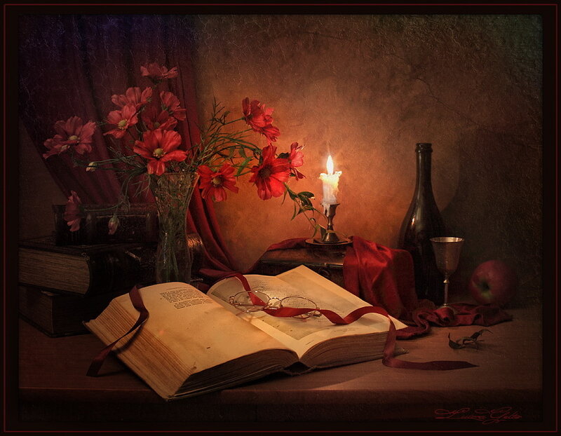 Поэзия про вечер. «Натюрморт с книгами». Натюрморт со свечой.